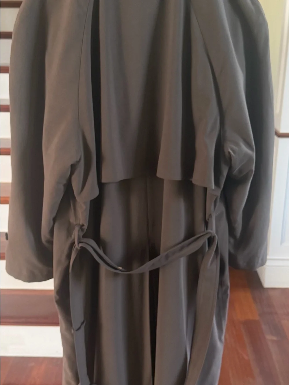 Evan Picone Men's 44R Double-Breasted Trench Coat - Brown